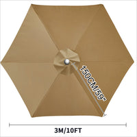 Toile de remplacement parasol 6 ou 8 baleines, imperméable anti-UV, Ø 2 à 3 m