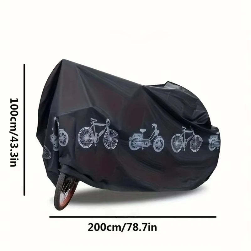Housse vélo et moto imperméable en polyester, gris ou noir, 200 x 100 cm