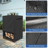 Housse pour petit rack à bûches Oxford 600D imperméable avec poignée, 43 x 36 x 76 cm