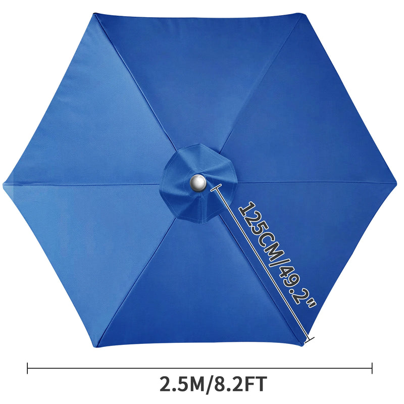 Toile de remplacement parasol 6 ou 8 baleines, imperméable anti-UV, Ø 2 à 3 m