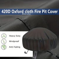 Housse de brasero rond en Oxford 420D anti-UV, à cordon, Ø 92 ou 122 cm