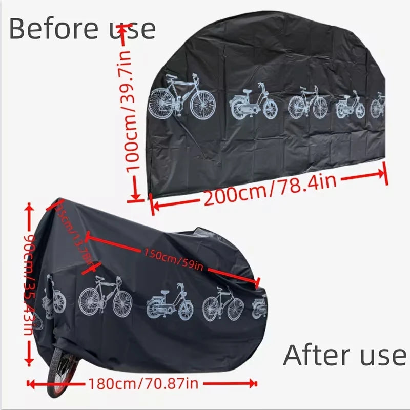 Housse de vélo imperméable et anti-poussière, intérieur et extérieur, grise ou noire