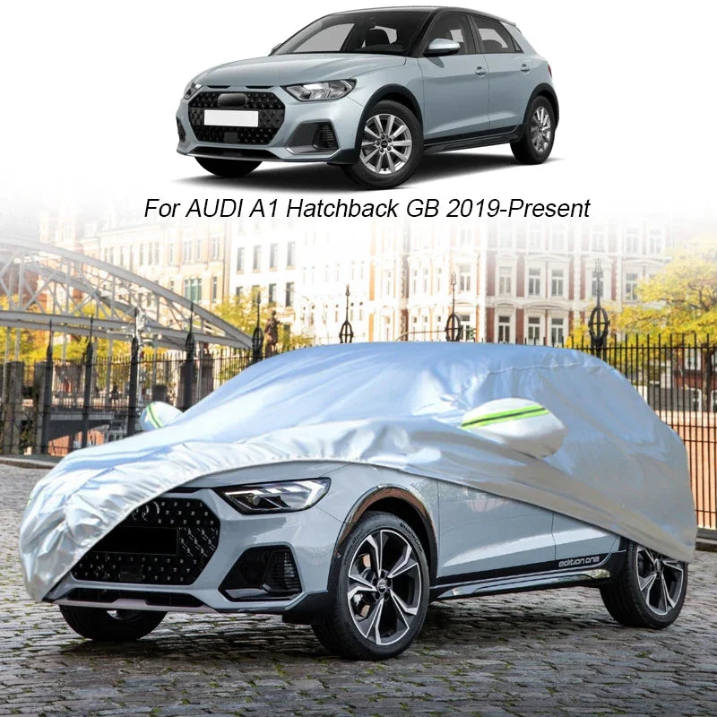 Housse voiture pour Audi A1 Hatchback GB, polyester 270T argent, anti-neige