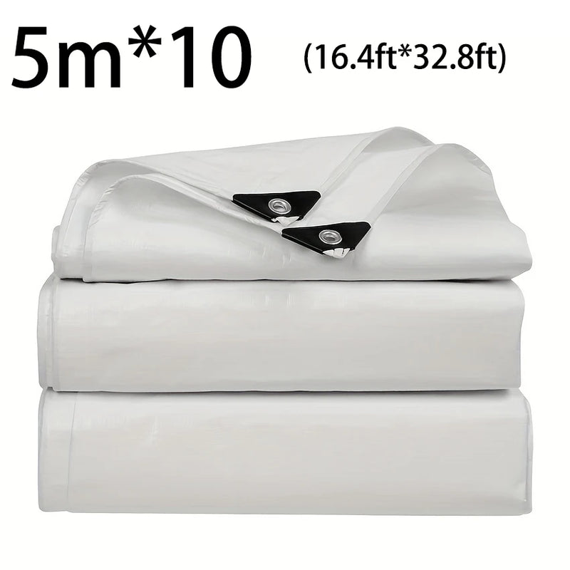 Bâche blanche imperméable en polyéthylène 0,3 mm, abri solaire et jardin, 19 tailles