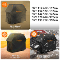 Housse barbecue universelle imperméable en Oxford avec ourlet réglable, 5 tailles de 122 à 190 cm