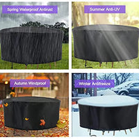 Housse ronde pour table de jardin, Oxford imperméable noir, 17 diamètres de 120 à 325 cm
