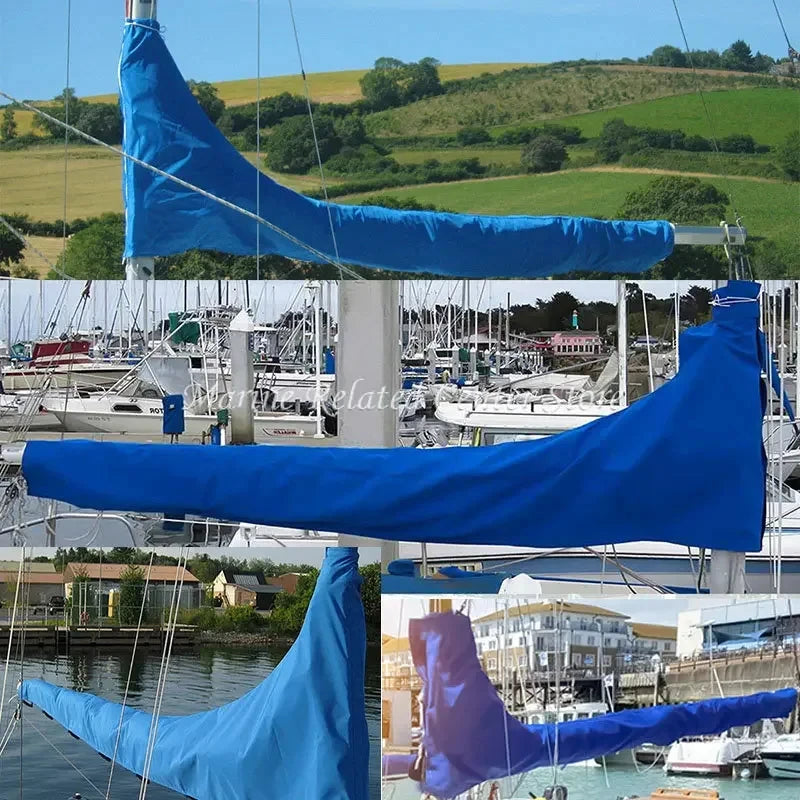 Housse de bôme de grand-voile bleue, Oxford 600D, imperméable et anti-moisissure, 5 longueurs
