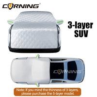Protection pare-brise, capot et rétroviseurs en PEVA aluminium, 3 ou 5 couches, voiture, SUV et monospace