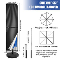 Housse parasol déporté forme banane ou droite avec perche télescopique et pochette, Oxford imperméable