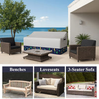 Housse canapé de jardin 2 ou 3 places, imperméable, 5 coloris, 132 à 224 cm
