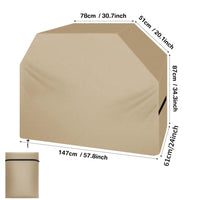 Housse barbecue Oxford 210D imperméable noir, sable ou gris, sangle réglable, 6 modèles
