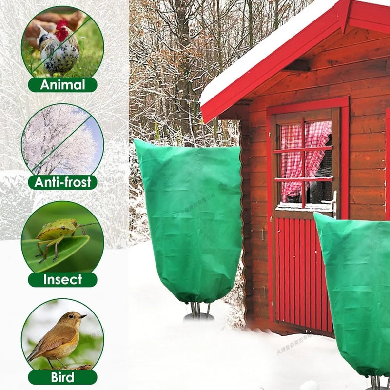 Voile d'hivernage zippé à cordon pour plantes et arbustes, 3 coloris, de 0,5x1 à 2,5x3,5 m