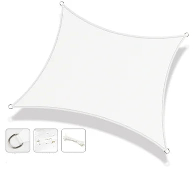 Voile d'ombrage grande taille 160 g/m², bords incurvés, 95 % d'ombrage pour patio