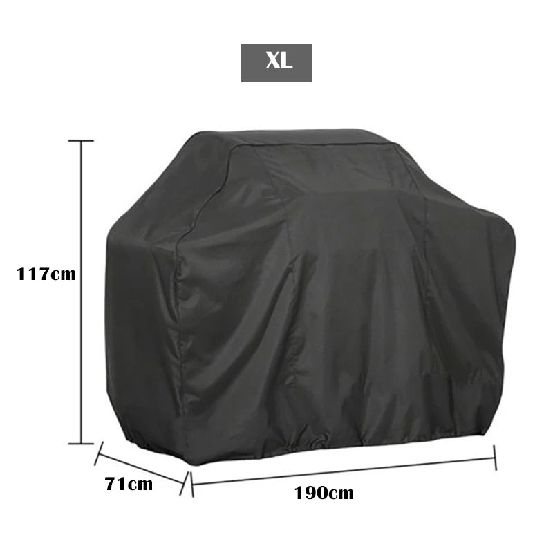 Housse barbecue grande taille noire imperméable anti-UV, 8 dimensions