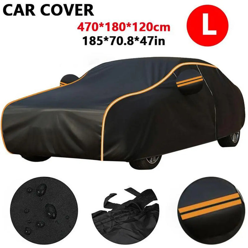 Housse voiture extérieur imperméable toutes saisons en polyester 190T, 470 x 180 x 120 cm