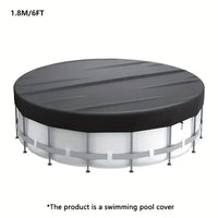 Bâche piscine hors sol ronde noire à cordon de serrage, tissu 210D, 1,8 à 5,4 m