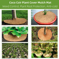 Disque de paillage en fibre de coco pour pot et arbre, de 25 à 40 cm