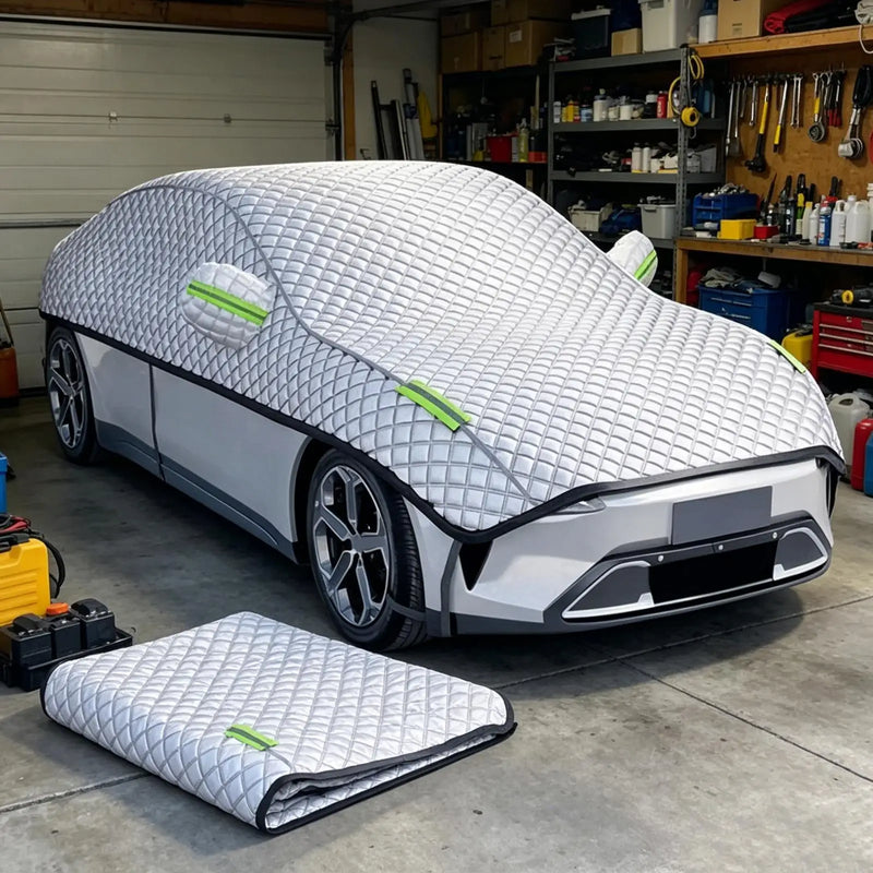 Demi-housse voiture extérieure imperméable à 10 bandes élastiques, 530 x 250 cm