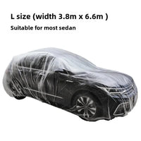 Housse de voiture jetable transparente, anti-poussière et anti-rayures, usage unique, tailles S à XL