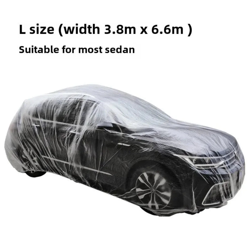 Housse de voiture jetable transparente, anti-poussière et anti-rayures, usage unique, tailles S à XL