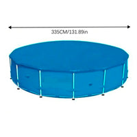 Bâche piscine hors sol ronde ou rectangulaire en PE, fixation par cordes, 7 dimensions