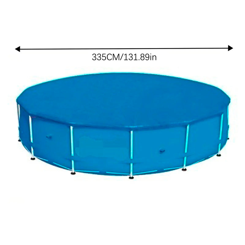 Bâche piscine hors sol ronde ou rectangulaire en PE, fixation par cordes, 7 dimensions