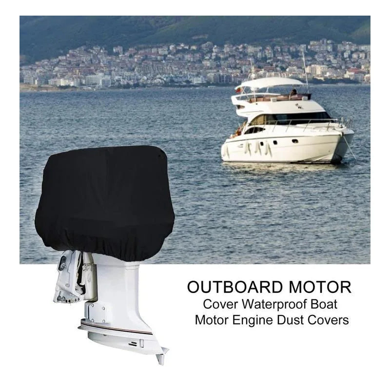 Housse moteur hors-bord imperméable en polyester 420D, noire, de 6 à 225 HP
