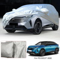 Housse voiture pour Peugeot 208, 308, 508 et 3008 en taffetas polyester argenté anti-UV