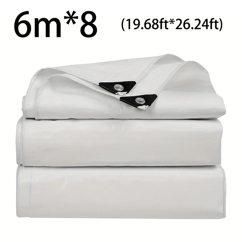 Bâche blanche imperméable en polyéthylène 0,3 mm, abri solaire et jardin, 19 tailles