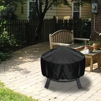 Housse de brasero ronde imperméable à cordon de serrage en polyester, 3 dimensions de 80 à 122 cm