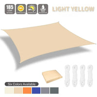 Voile d'ombrage rectangulaire ou carré, 7 coloris, de 2x2 à 4x6 m, option kit de fixation
