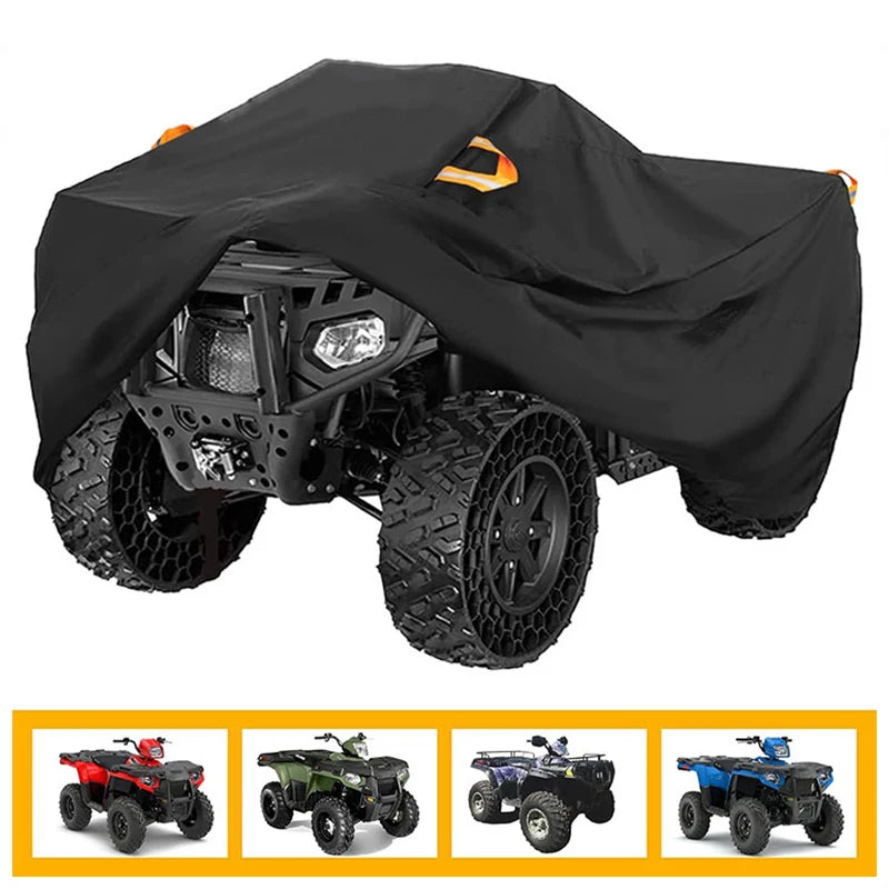 Housse quad extérieure universelle 210D noire, imperméable et anti-UV, 4 tailles