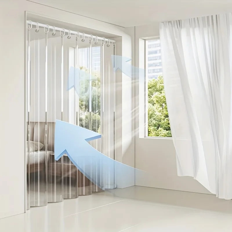 Rideau de porte PVC transparent sans perçage, anti-huile cuisine, 6 tailles