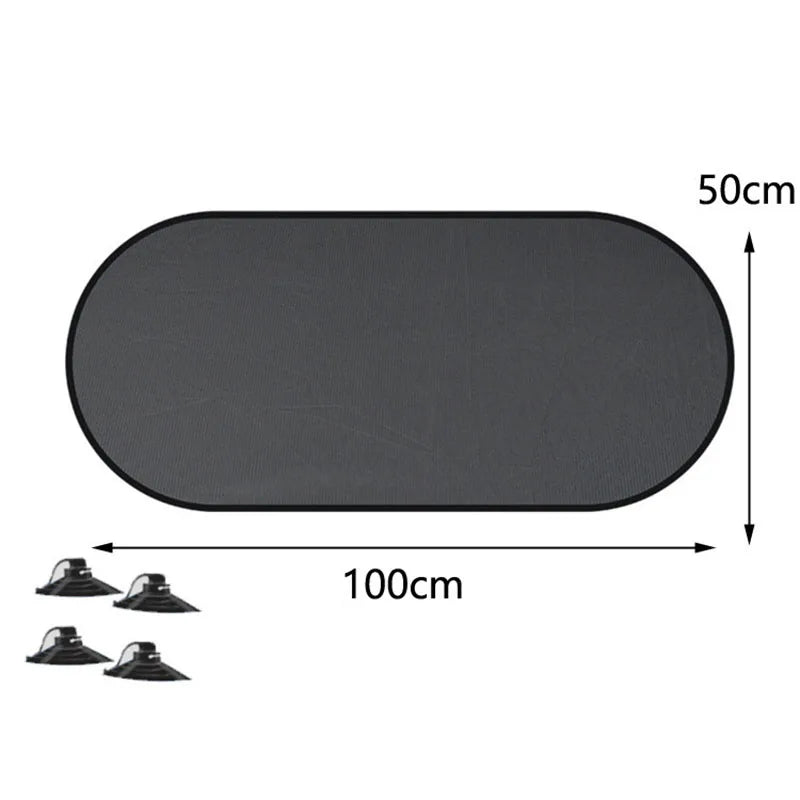 Pare-soleil voiture en maille noire à ventouses pour vitres latérales et lunette arrière, 4 compositions