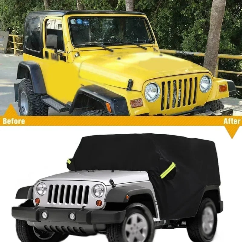 Demi-housse voiture pour Jeep Wrangler TJ 1997-2006, 2 ou 4 portes, polyester 190T anti-UV