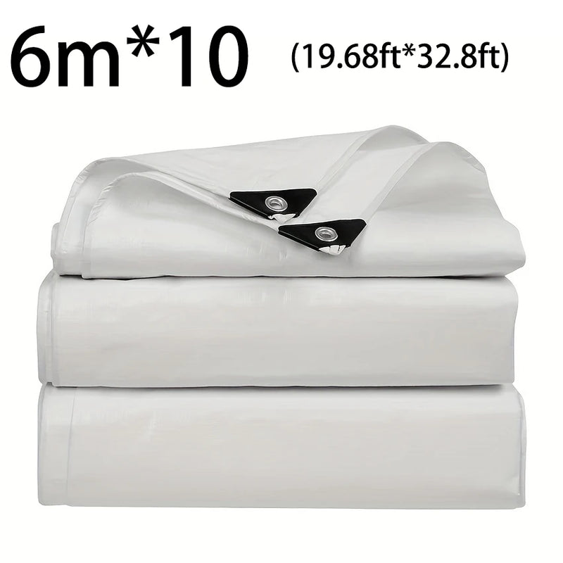Bâche blanche imperméable en polyéthylène 0,3 mm, abri solaire et jardin, 19 tailles