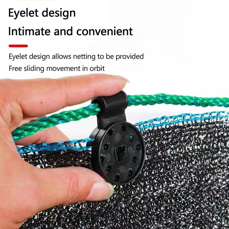 Clips pour filet d'ombrage en polypropylène noir, lot de 100, 2,7 x 7,1 cm