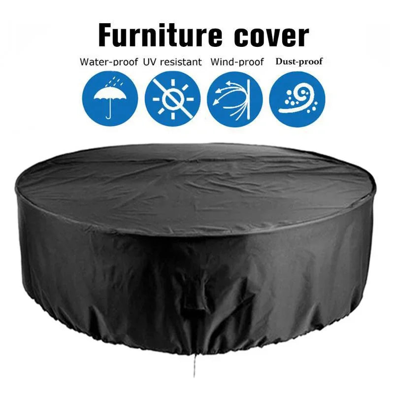 Housse de brasero ronde imperméable coupe-vent en polyester, 4 dimensions de 76 à 112 cm
