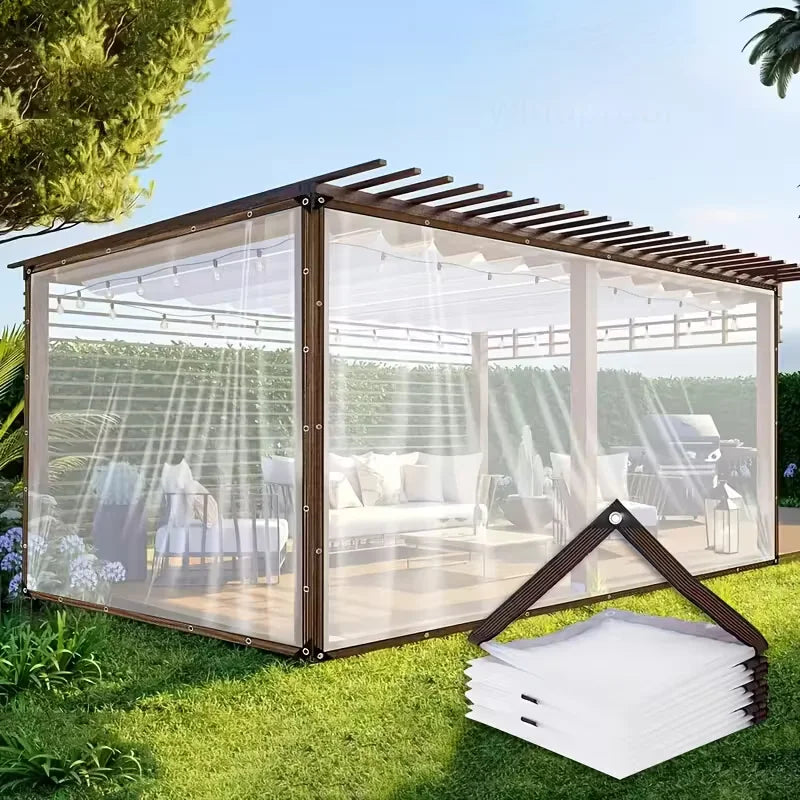 Bâche transparente en polyéthylène, œillets antirouille et corde, 2 x 2 ou 2 x 4 m