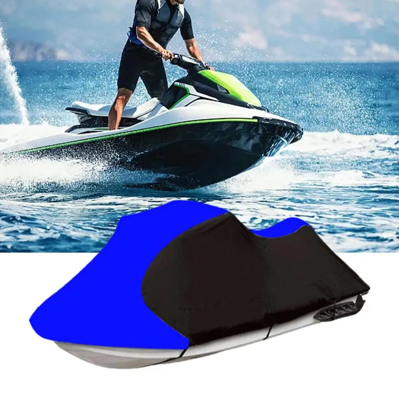Housse de remorquage jet ski Oxford 210D, 3 tailles jusqu'à 4,2 x 3 m, noir et gris ou bleu