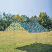 Bâche de camping imperméable en polyester 3 x 3 m avec cordes et piquets
