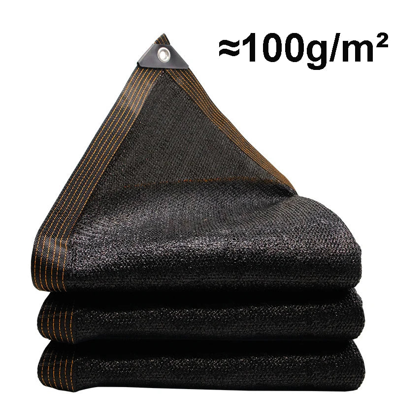 Voile d'ombrage noire anti-UV en polyéthylène, 2 grammages, de 2 x 2 à 8 x 10 m