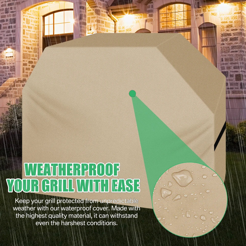 Housse barbecue Oxford enduit imperméable, 147 x 61 x 122 cm, sable, noir ou gris
