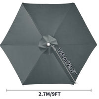 Toile de remplacement parasol 6 ou 8 baleines, imperméable anti-UV, Ø 2 à 3 m