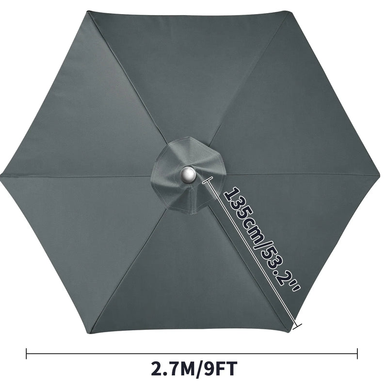 Toile de remplacement parasol 6 ou 8 baleines, imperméable anti-UV, Ø 2 à 3 m