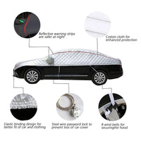 Demi-housse voiture imperméable anti-gel et anti-neige en film d'aluminium et coton, 530 x 250 cm