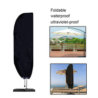 Housse de parasol droit ou déporté Oxford 210D noire, 17 tailles de 140 à 280 cm