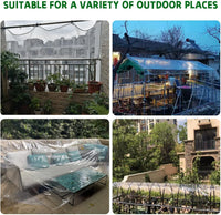 Bâche transparente PVC à œillets en aluminium, 12 tailles de 1x1,5 à 3x6 m