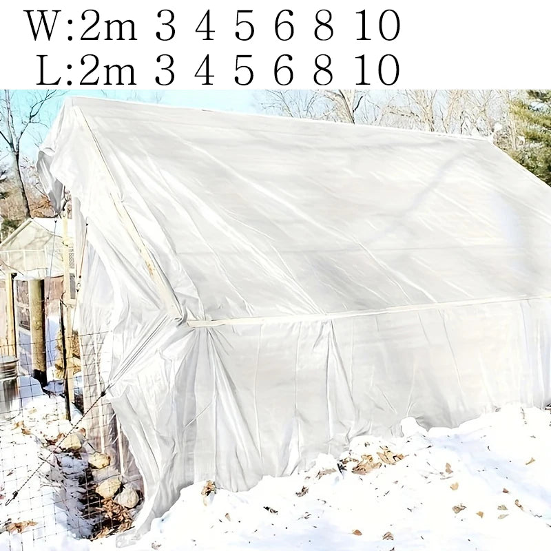 Bâche blanche imperméable en polyéthylène 0,3 mm, abri solaire et jardin, 19 tailles