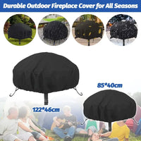Housse brasero ronde en polyester 420D imperméable avec cordon de serrage, Ø 38 à 127 cm